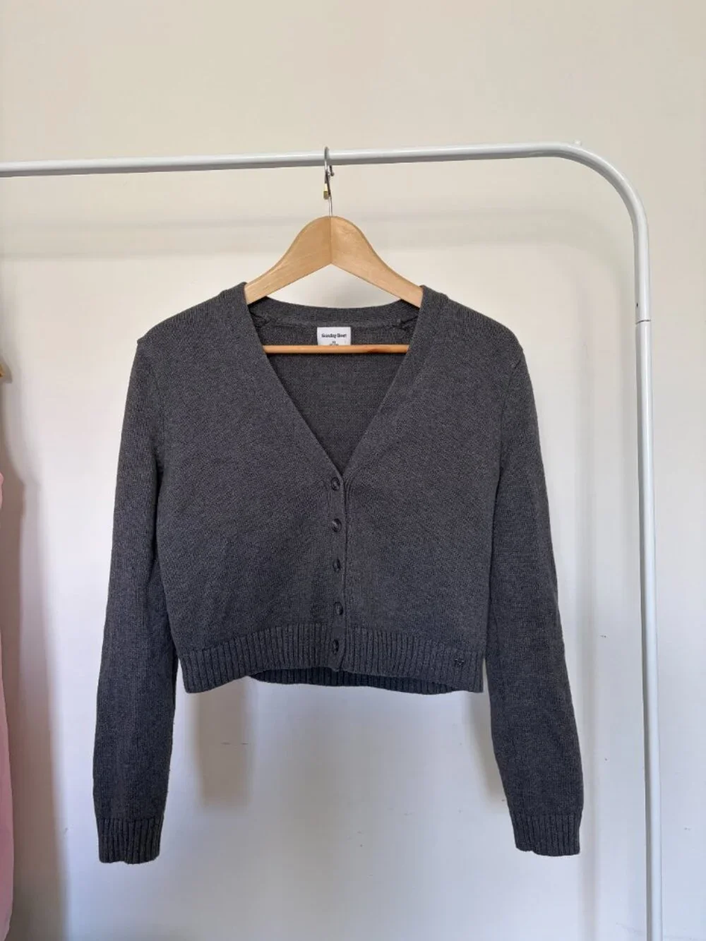 Sunday Best (Aritzia) Grey Cropped Cardigan - Picture 4 of 4